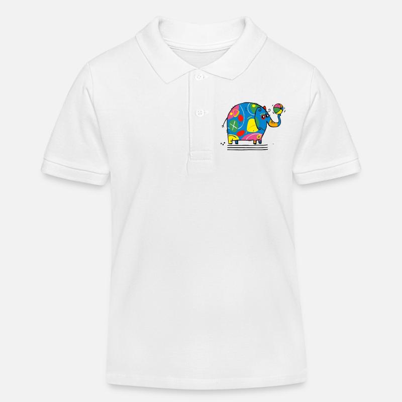 Der bunter Elefant - Kinder Organic Poloshirt Mini Sprinter von Stanley/Stella - Weiß