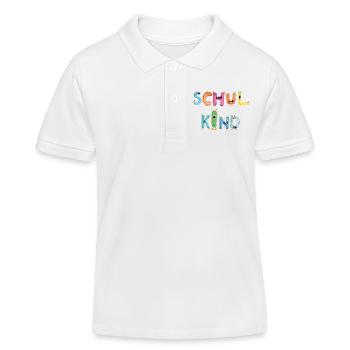 Schulkind Monster Buchstaben bunt & lustig - Kinder Organic Poloshirt Mini Sprinter von Stanley/Stella - Weiß - Vorne