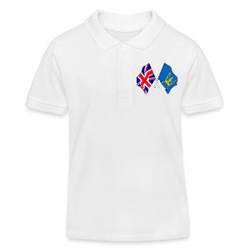 Suffolk & Großbritannien kreuzte Flaggen - Kinder Organic Poloshirt Mini Sprinter von Stanley/Stella - Weiß - Vorne