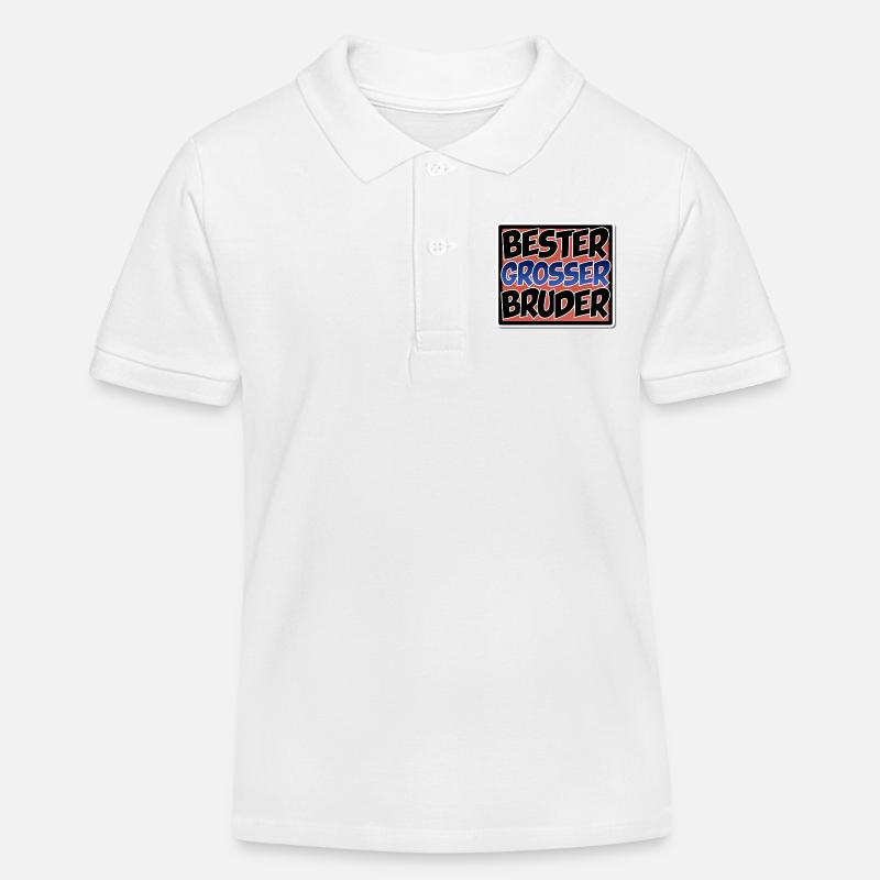 Bester großer Bruder - Comic Stil - Kinder Organic Poloshirt Mini Sprinter von Stanley/Stella - Weiß