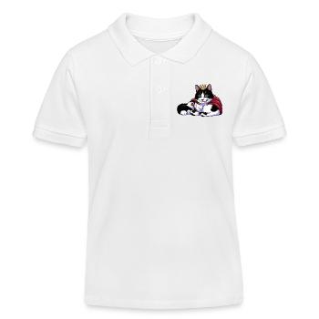 Königskatze mit Krone - Kinder Organic Poloshirt Mini Sprinter von Stanley/Stella - Weiß - Vorne