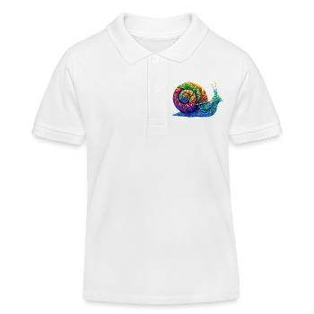 Schnecke - Kinder Organic Poloshirt Mini Sprinter von Stanley/Stella - Weiß - Vorne