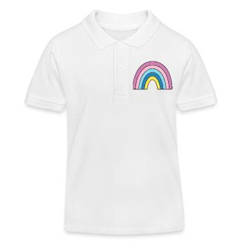 Pastel Rainbow Design - Kids Organic Polo Shirt by Stanley/Stella - white - Front