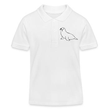 Seal seal Northern Germany gift Christmas - Kids Organic Polo Shirt by Stanley/Stella - white - Front