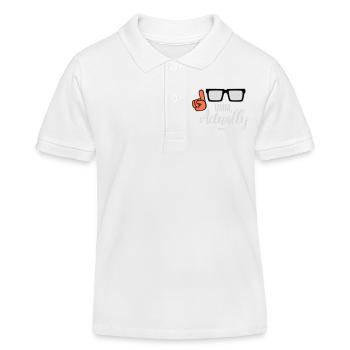 Um Actually Lustig Nerd Klugscheißer Spruch Logo - Kinder Organic Poloshirt Mini Sprinter von Stanley/Stella - Weiß - Vorne