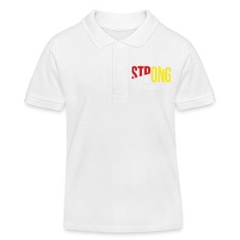 Stay Strong Typo mit Selbstvertrauen - Kinder Organic Poloshirt Mini Sprinter von Stanley/Stella - Weiß - Vorne
