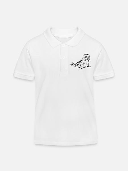 Seehund Robbe Nordsee Geschenk - Kinder Organic Poloshirt Mini Sprinter von Stanley/Stella - Weiß