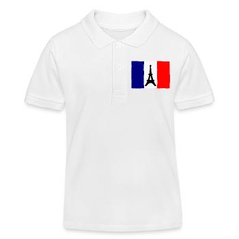 FOOTBALL. SPORT. FRANCE. CHAMPION. BLEU BLANC ROUG - Polo enfant bio Stanley/Stella - blanc - Devant