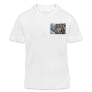Nocturnal Owl Mosaic - Kids Organic Polo Shirt by Stanley/Stella - white - Front