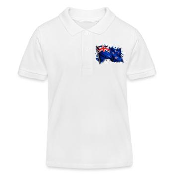 Neuseeland Flagge - Kinder Organic Poloshirt Mini Sprinter von Stanley/Stella - Weiß - Vorne