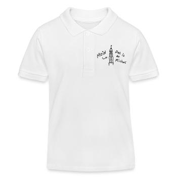 Moin Hamburg Michel Plattdeutsch - Kinder Organic Poloshirt Mini Sprinter von Stanley/Stella - Weiß - Vorne