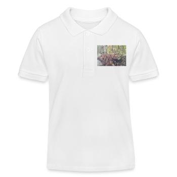 Baumstämme im Wald – eine impressionistische Landschaft - Kinder Organic Poloshirt Mini Sprinter von Stanley/Stella - Weiß - Vorne