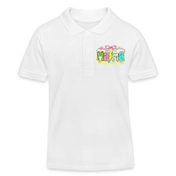 Mama Retro Flashy | Neon Style Mother's Day - Kids Organic Polo Shirt by Stanley/Stella - white - Front