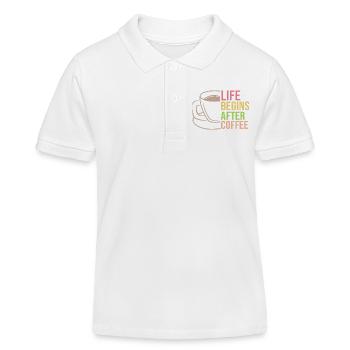 Kaffeetasse Statement Kaffee Trinken Koffein - Kinder Organic Poloshirt Mini Sprinter von Stanley/Stella - Weiß - Vorne