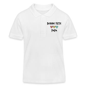 HAPPY FATHER'S DAY. DAD. FATHER'S DAY. FATHER - Kids Organic Polo Shirt by Stanley/Stella - white - Front