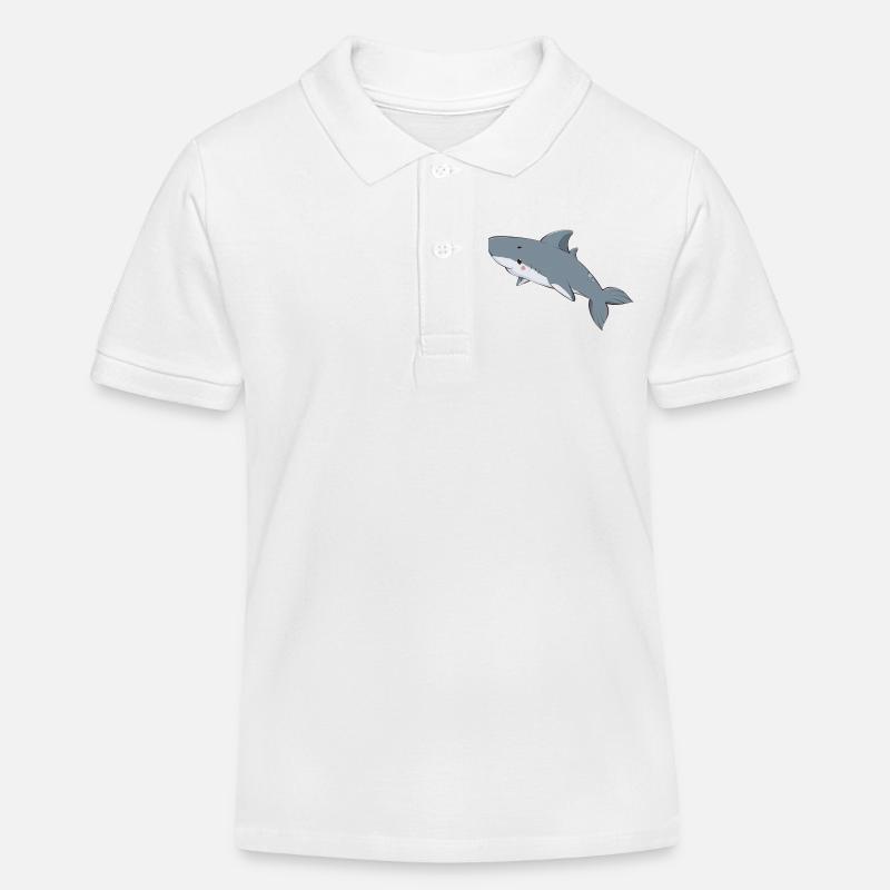Requin - Polo enfant bio Stanley/Stella - blanc