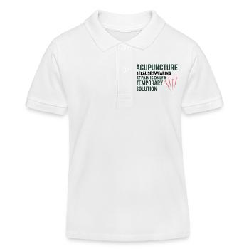 Akupunktur, weil Fluchen nur vorübergehend ist - Kinder Organic Poloshirt Mini Sprinter von Stanley/Stella - Weiß - Vorne