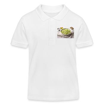 Salade aux pignons de pin - Polo enfant bio Stanley/Stella - blanc - Devant
