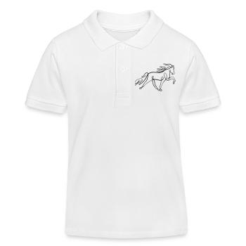 Islandpferd Oneliner im Tölt  - Kinder Organic Poloshirt Mini Sprinter von Stanley/Stella - Weiß - Vorne