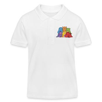 Niedliche Monster - Kinder Organic Poloshirt Mini Sprinter von Stanley/Stella - Weiß - Vorne