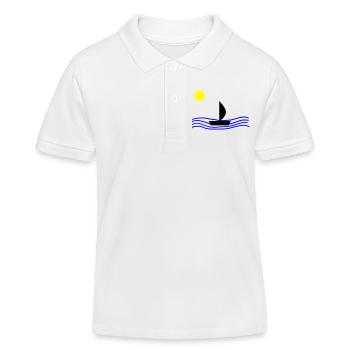 Mit dem Boot auf dem Meer - Kinder Organic Poloshirt Mini Sprinter von Stanley/Stella - Weiß - Vorne
