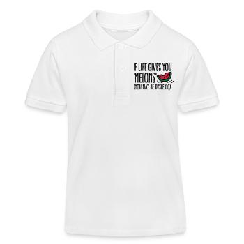 If live gives you melons, you may be dyslexic - Kids Organic Polo Shirt by Stanley/Stella - white - Front