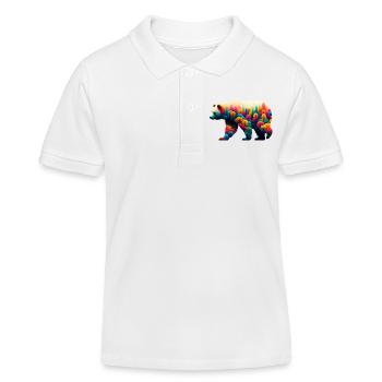 Bär - Kinder Organic Poloshirt Mini Sprinter von Stanley/Stella - Weiß - Vorne