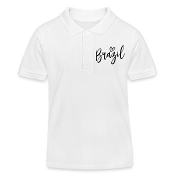 Brasilien Herz Frauen lieben Brasilien - Kinder Organic Poloshirt Mini Sprinter von Stanley/Stella - Weiß - Vorne