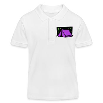 Camping Zelt Sterne Grafik - Kinder Organic Poloshirt Mini Sprinter von Stanley/Stella - Weiß - Vorne