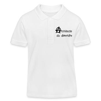 t-shirt anarchy architect of the mess tote bag - Kids Organic Polo Shirt by Stanley/Stella - white - Front