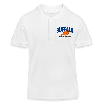 Buffalo Wing Football Shirt – Funny Fan Design - Kids Organic Polo Shirt by Stanley/Stella - white - Front