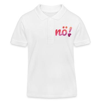 Nope neon pink & purple gradient with the slogan Nope. - Kids Organic Polo Shirt by Stanley/Stella - white - Front