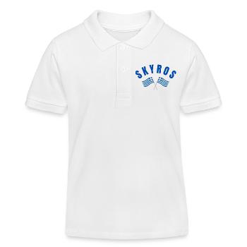 Skyros Griechische Kreuzflaggen - Kinder Organic Poloshirt Mini Sprinter von Stanley/Stella - Weiß - Vorne