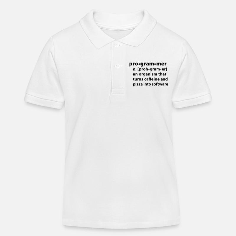 Program definition - the definition Programmer - Kids Organic Polo Shirt by Stanley/Stella - white