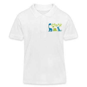 ROOAR Dino Species Motif I Drôle pour enfants - Polo enfant bio Stanley/Stella - blanc - Devant