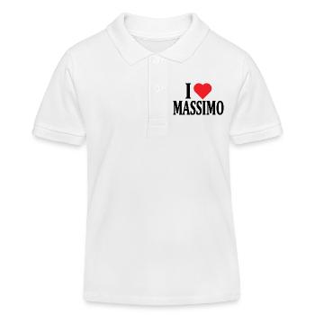 t-shirt I love Massimo t-shirt gift idea - Kids Organic Polo Shirt by Stanley/Stella - white - Front