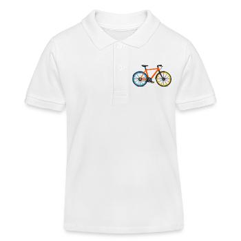 Vélo coloré aux couleurs contrastantes - Polo enfant bio Stanley/Stella - blanc - Devant
