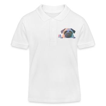 Carlin avec papillon - Polo enfant bio Stanley/Stella - blanc - Devant