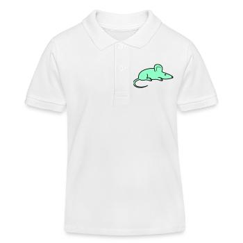 Silhouette de souris menthe - Polo enfant bio Stanley/Stella - blanc - Devant