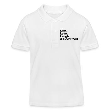 live love laugh and good food - éloge bonne bouffe - Polo enfant bio Stanley/Stella - blanc - Devant