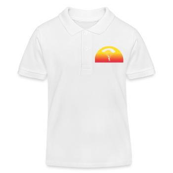 Abenteuerlicher Fallschirmsprung Sunset - Kinder Organic Poloshirt Mini Sprinter von Stanley/Stella - Weiß - Vorne