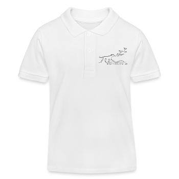 Free Soul Dog – Art minimaliste en une seule ligne - Polo enfant bio Stanley/Stella - blanc - Devant