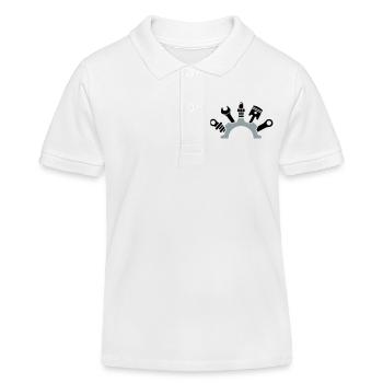 Car Mechanic Tool Logo - Kids Organic Polo Shirt by Stanley/Stella - white - Front