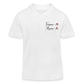 Team Mom Typographie Mignonne Design avec un cœur - Polo enfant bio Stanley/Stella - blanc - Devant