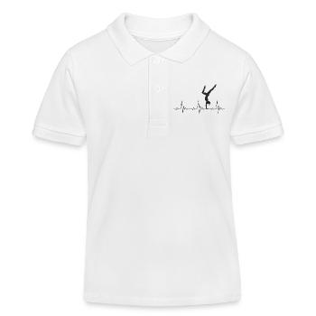 Calisthenics Heartbeat Handstand Frau Frequenz EKG - Kinder Organic Poloshirt Mini Sprinter von Stanley/Stella - Weiß - Vorne