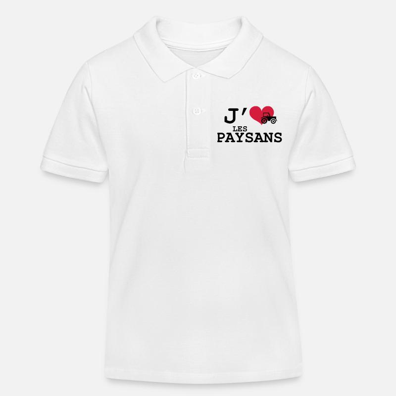 J'aime les Paysans - Polo enfant bio Stanley/Stella - blanc
