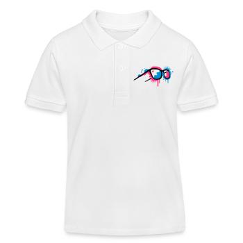 3D glasses in graffiti style - Kids Organic Polo Shirt by Stanley/Stella - white - Front