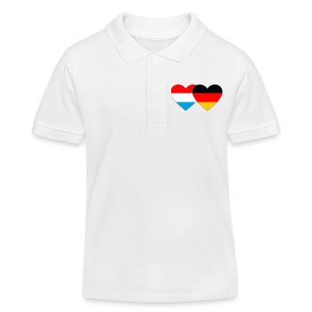 Luxembourg Allemagne Flag Heart - Polo enfant bio Stanley/Stella - blanc - Devant