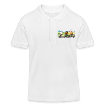 Cycling trip with friends - Kids Organic Polo Shirt by Stanley/Stella - white - Front