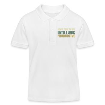 Sprich nicht mit mir, bis ich produktiv aussehe - Kinder Organic Poloshirt Mini Sprinter von Stanley/Stella - Weiß - Vorne